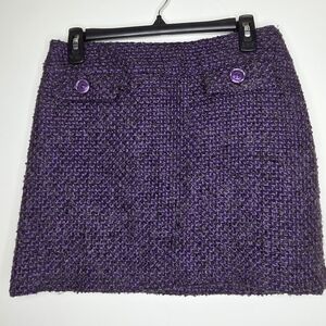 NWT Michael Kors Size 4 Purple Tweed Mini Skirt
